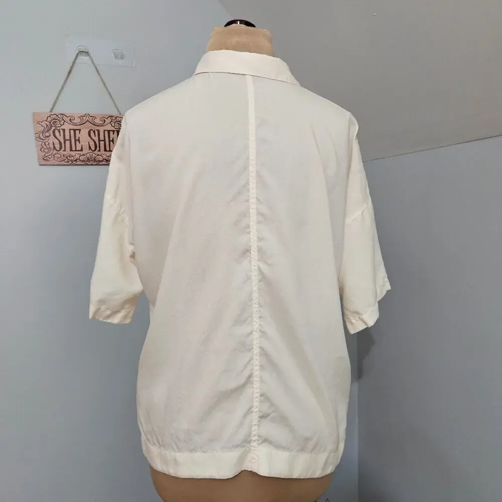 Everlane Oversized Ivory Button Front Shirt Top Size Small Minimal Capsule - Picture 3 of 10